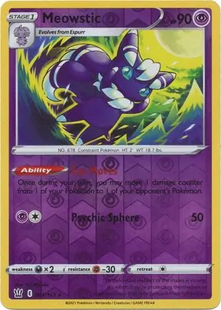 Battle Styles Meowstic #61/163 reverse holo